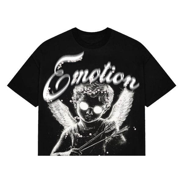 Black Mixed Emotions Shirt with white logo print on premium cotton